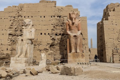 The Karnak Temple complex, with its temple dedicated to Amun Ra, is the largest in ancient Egypt, located on the east bank of the Nile in Luxor. Getty.