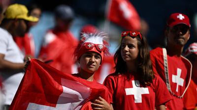 Switzerland supporters ahead of their Group G game against Cameroon. AFP