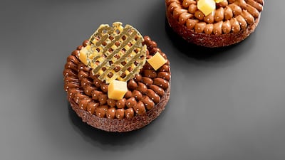 Chocolate and banana tart by pastry chef Jerome de Oliviera