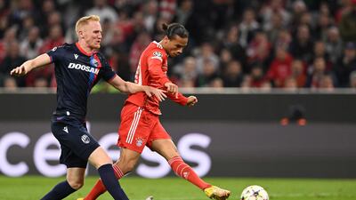 Leroy Sane scores Bayern's fourth goal. AFP