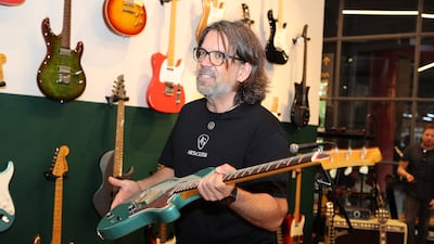 Huber unveiled the six guitars he made for the Dubai market at an event at Art of Guitar