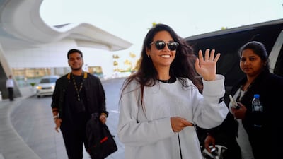 Actress Esha Gupta arrives. Photo: IIFA