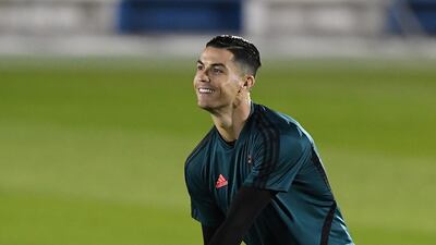Cristiano Ronaldo during training. Reuters
