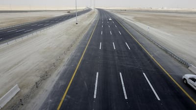 The new Sheikh Mohammed bin Rashid Al Maktoum Road, the 62-kilometre highway between Abu Dhabi and Dubai, was opened for traffic on Tuesday. Jeffrey E Biteng / The National