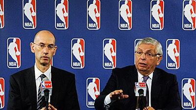 NBA commissioner David Stern, right, and Adam SIlver, his deputy, were disappointed that the players' and owners' committees could not reach an agreement in New York.