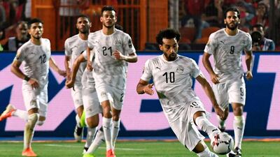 Egypt's forward Mohamed Salah runs with the ball. AFP