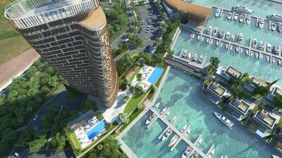 The tower penthouses come complete with a veranda. Courtesy Ayia Napa Marina