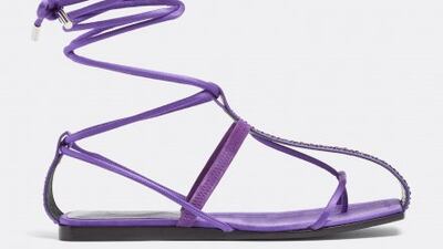 Tie sandals, Dh2,850, Paciotti, Level Shoes. Photo: Level Shoes