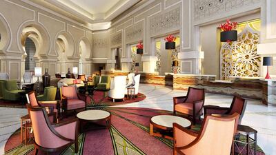 The lobby of the Makkah Marriott Hotel, which has just opened in Mecca. Courtesy Marriott International