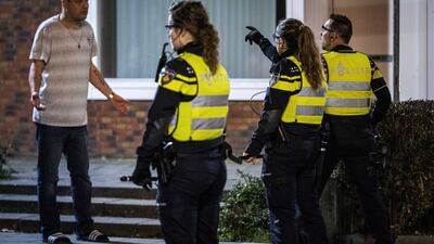Police respond to riots in the De Kemp district in Roermond of Netherlands. EPA