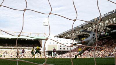 Aston Villa's Conor Hourihane scores their fourth goal. Action Images via Reuters