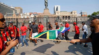The walkout was called with the intention of bringing South Africa to a halt. AFP