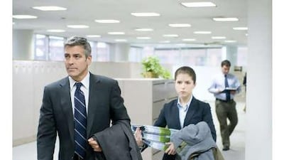 In Up in the Air, George Clooney stars as a corporate downsizer whose work life is complicated by the arrival of a promising college graduate, played by Anna Kendrick.