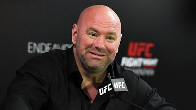 Dana White attends the press conference after the UFC Fight Night event at Shenzhen Universiade Sports Centre. Zhe Ji / Getty Images