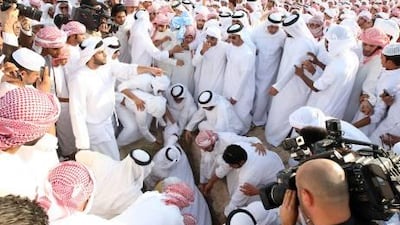 They came from across the country - loved ones, friends and fans for whom Theyab Awana embodied the dream and ideals of Emirati youth, before dying behind the wheel of a car.