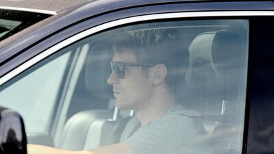 Aaron Ramsey arrives at the Juventus sports centre to resume training in Turin. AP
