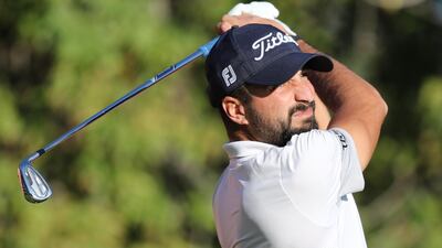 epa08135982 Francesco Laporta of Italy tees off during the first round of the Abu Dhabi HSBC Golf Championship 2020 at Abu Dhabi Golf Club in Abu Dhabi, United Arab Emirates, 16 January 2020 (issued 17 January 2020). Laporta is the surprise leader after the second round of the competition. EPA/ALI HAIDER