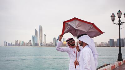 Strong winds on the Corniche in Abu Dhabi. Ravindranath K / The National