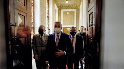 Iraq's Prime Minister Mustafa Al Kadhimi at Royal Baghdad cemetery. Courtesy Iraqi Prime Minister Media Office