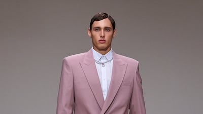 Box-cut suiting for men at Michael Cinco