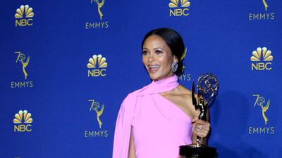 Thandie Newton wears Brandon Maxwell to the 2018 Primetime Emmy Awards. EPA