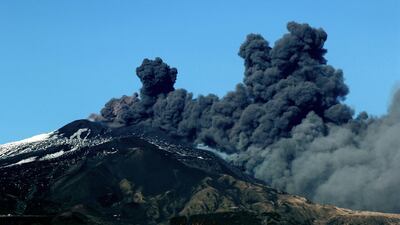 Smoke rises near the city of Catania during an eruption of the Mount Etna, one of the most active volcanoes in the world. AFP