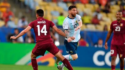 Lionel Messi in action against Venezuela during the Copa America Brazil 2019 quarter-final. AFP