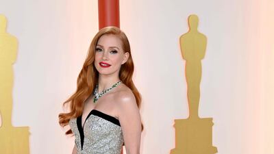Jessica Chastain wears Gucci. AFP