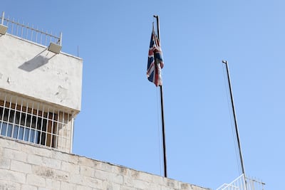 The union flag still flies at the downgraded British mission in East Jerusalem. EPA