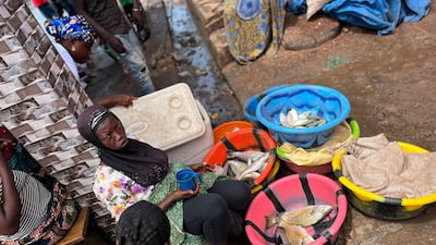Fish may be becoming harder to come by, but this woman still has enough to sell in the morning sun. Nick Webster / The National