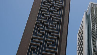 World-famous maze designer Adrian Fisher created the vertical maze (said to be the world’s first) that sits on the facade of this Sheikh Zayed Road tower. Alamy