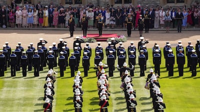 King Charles receives the royal salute. Getty