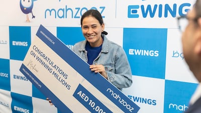 Abu Dhabi resident Arlene has become the second woman in the UAE to win the Dh10 million ($2.7 million) Mahzooz jackpot. Antonie Robertson / The National
