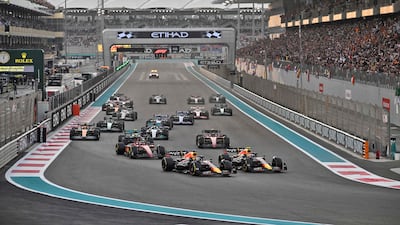Drivers at the start of the Abu Dhabi Grand Prix. AFP