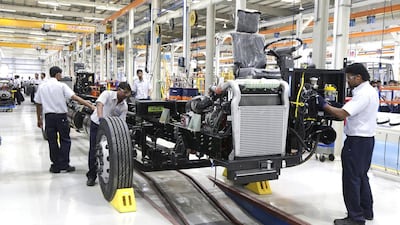 Ashok Leyland is investing US$10 million to expand capacity by 200 per cent in Ras Al Khaimah. Jeffrey E Biteng / The National