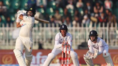 Imam-Ul-Haq hits a boundary in Rawalpindi. Getty