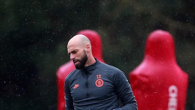 Goalkeeper Willy Caballero during a training session at Cobham. PA