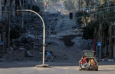 Residents evacuate Gaza city as Israel continues launching air strikes on the Gaza Strip. EPA