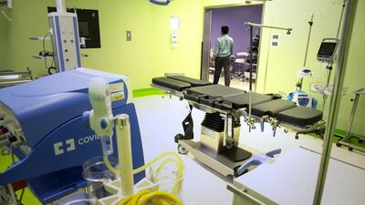 An operating table that can handle up to 450kg. Many hospitals are buying special equipment for obese patients. Silvia Razgova / The National