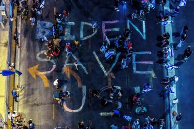 Tens of thousands of people protested in Tel Aviv. Reuters