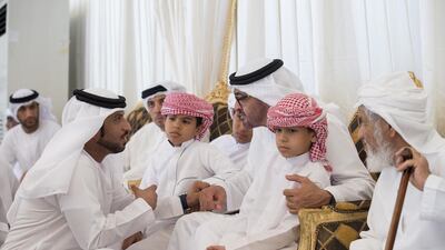Sheikh Mohammed bin Zayed, Crown Prince of Abu Dhabi and Deputy Supreme Commander of the Armed Forces, offers condolences to the family of Hassan Mohamed Hassan Al Tuneiji who was killed in Yemen while performing his national duties. Mohamed Al Suwaidi / Crown Prince Court - Abu Dhabi