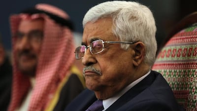 Palestinian president Mahmoud Abbas is pictured before giving a speech during the opening ceremony of the Jerusalem in Memory exhibition in the West Bank city of Ramallah on January 4, 2015. Alaa Badarneh/EPA