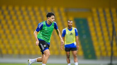 Hazim Mohammed in training ahead of the upcoming 2026 World Cup qualifiers against Nepal and Bahrain. UAE FA