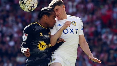 Leeds United's Daniel James in action with Southampton's Kyle Walker-Peters. Reuters