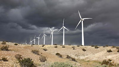 Turbines in California, where wind provides enough energy to power more than two million homes. AFP