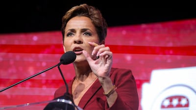 Kari Lake, the Republican candidate for Arizona governor, speaks at a rally in Scottsdale. Reuters