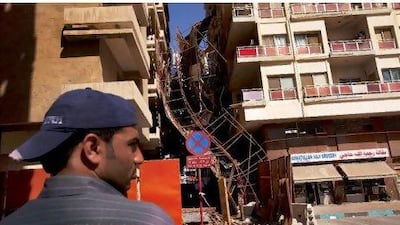 The scaffolding that collapsed on Salam Street in Abu Dhabi was not built to withstand winds of more than 30kph. Christopher Pike / The National