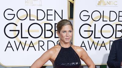 Jennifer Aniston, in Saint Laurent, arrives for the 72nd annual Golden Globe Awards at the Beverly Hilton Hotel in Beverly Hills, California, on January 11, 2015. EPA