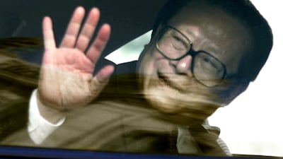 Jiang Zemin after talks with Laurent Fabius, speaker of the French National Assembly, in Paris, October 25, 1999. Reuters