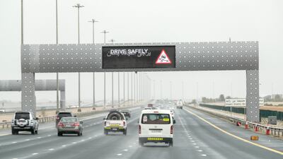 Rainfall in Abu Dhabi on Wednesday morning. Victor Besa/The National